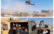 پرواز اورژانس هوایی کرمان برای نجات جان مصدوم دچار سوختگی در راور