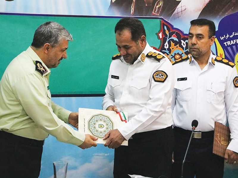 مراسم تودیع و معارفه رئیس پلیس راهور استان کرمان برگزار شد